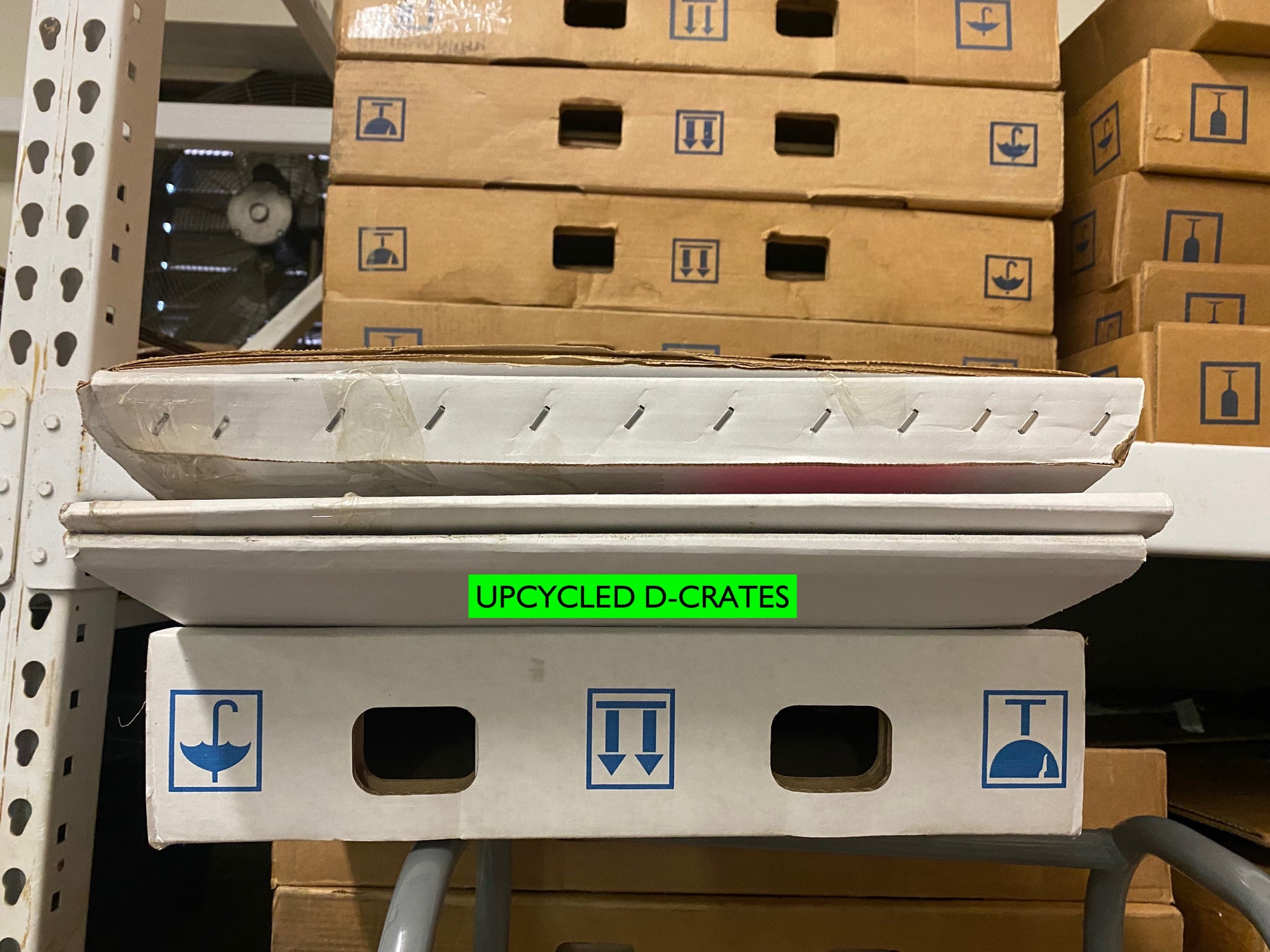 We carry upcycled/used E and D crates for resale. Most of our used crates are in good shape. The crates we sell as defective have most of the damage on the lids and in particular the corners of the lids. They are usable, they just may need some thoughtful tape repair.