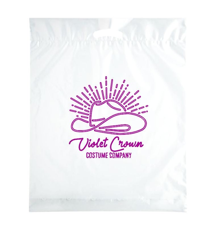 Clear Printed Die Cut Handle Shoe Bags