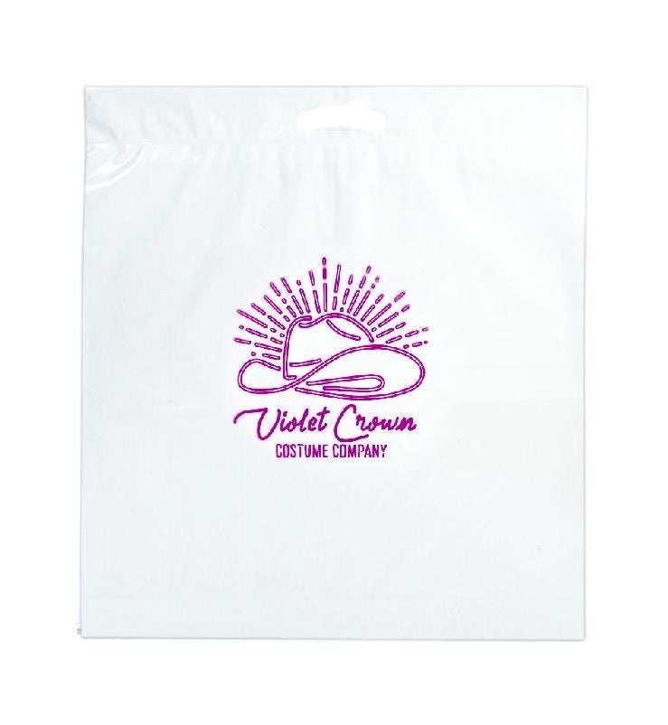 Clear Printed Die Cut Handle Shoe Bags