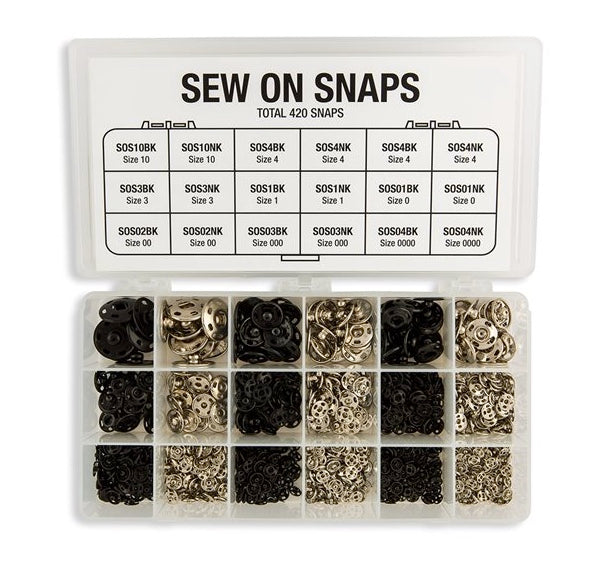 Assorted Sew-On Snaps Tray (420 Pieces)